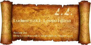 Ludmerszki Leopoldina névjegykártya